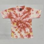 Soft Earth Tone Spiral Tie-Dye T-Shirt for Kids | Pink, Yellow & Rust Cotton Tee